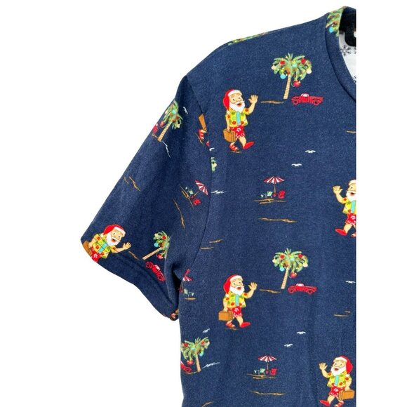 Denim & Flower Ricky Singh Santa Claus Hawaiian T-Shirt Mens Large Christmas - Picture 5 of 6